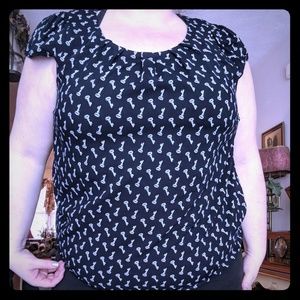 Key Print Blouse